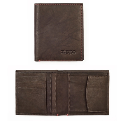 Imagen de CARTERA ZIPPO PIEL VERTICAL MOCCA CON MONEDERO