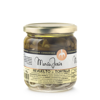 Imagen de Revuelto de Ajetes, Surimi y Gambas